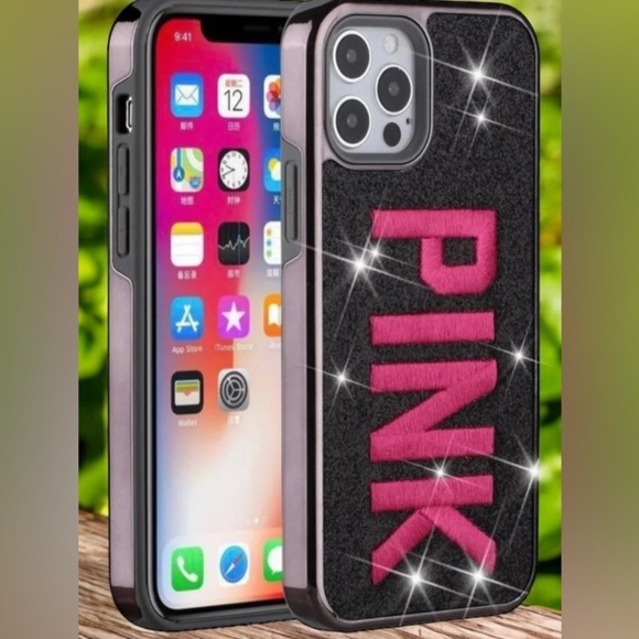 Pink and Black Glitter 11 Pro iPhone Case - Picture 1 of 5